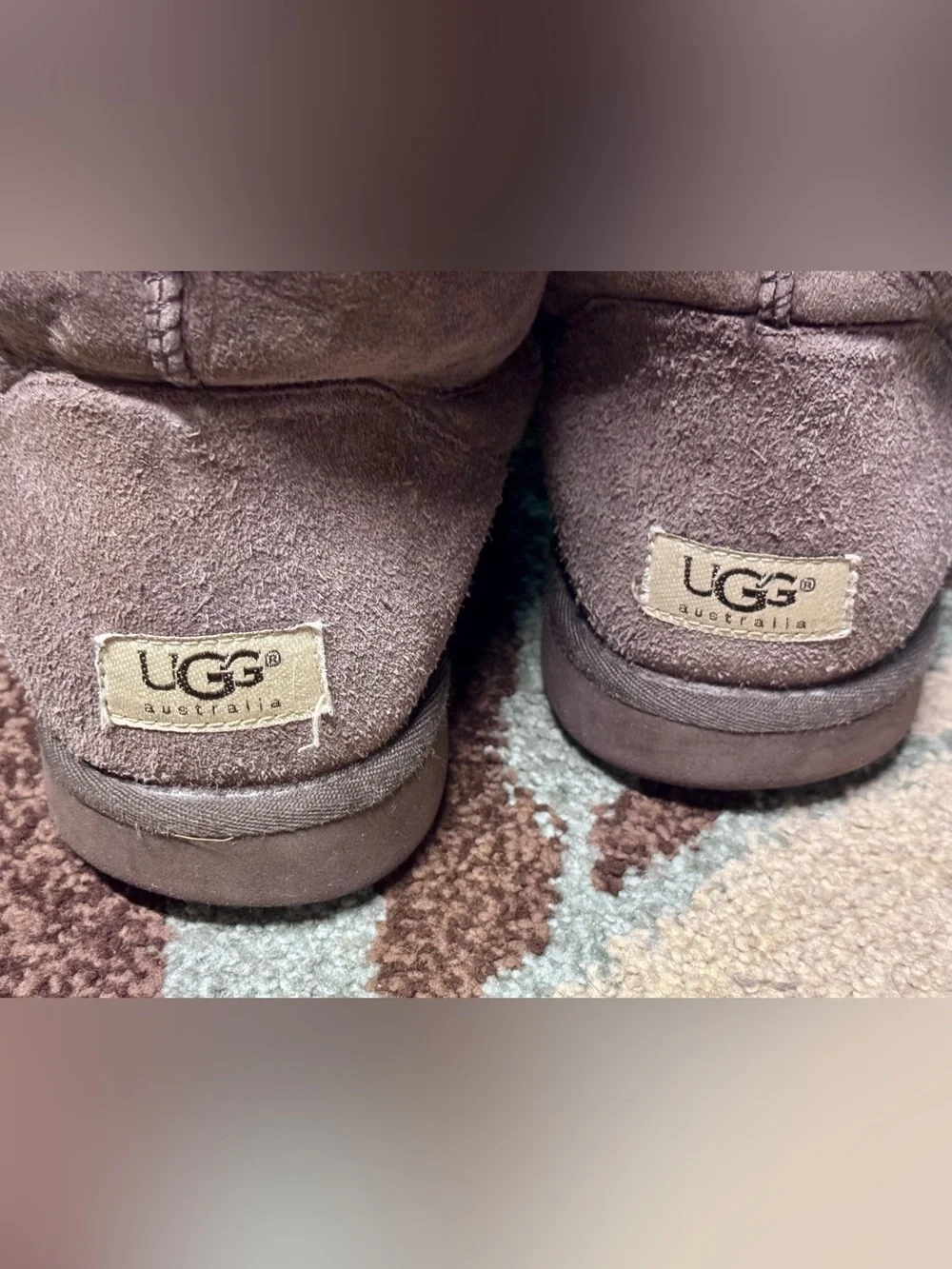 UGG Short Suede Shearling Boots - Brown 11